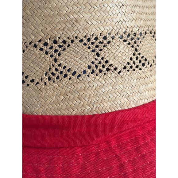 United Hatters Cap & Millinery Works Straw Woven Hat w/ Red Rim main image 8